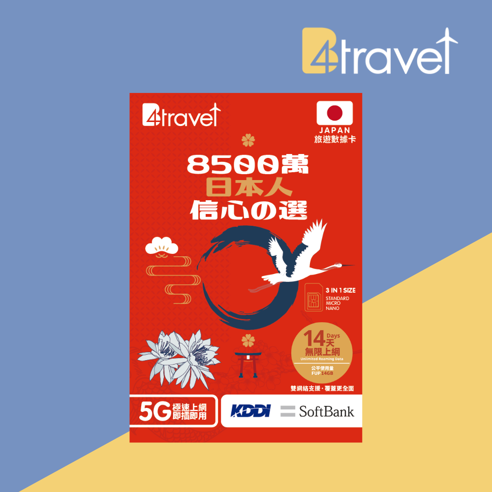 B4travel 日本 14日 14GB 5G 無限上網卡