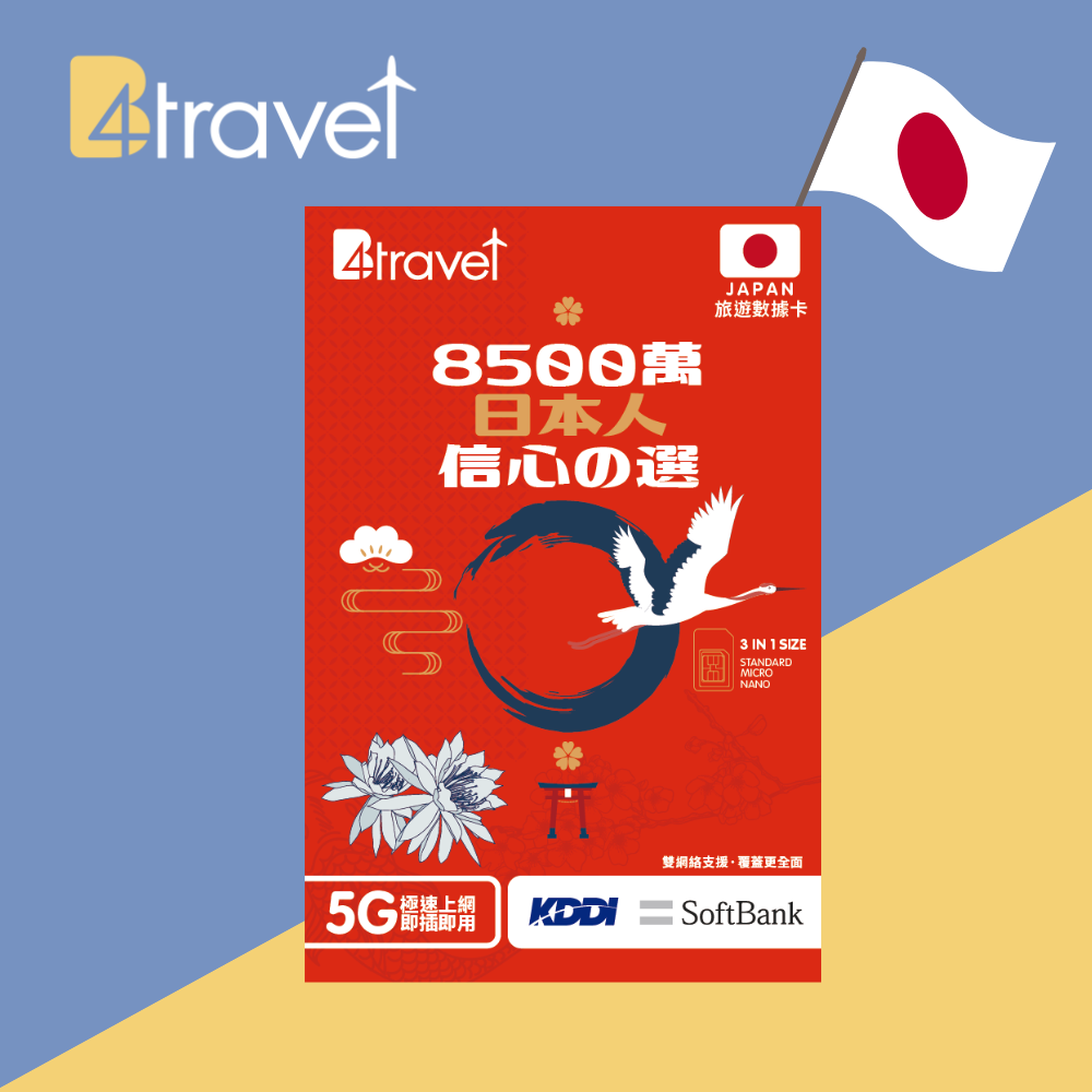 B4travel 日本 9日 9GB 5G 無限上網卡