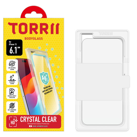 Torrii BODYGLASS 抗菌塗層玻璃保護貼 for iPhone 15