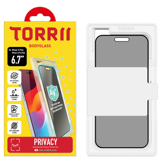 Torrii BODYGLASS 抗菌塗層防窺玻璃保護貼 for iPhone 15 Plus